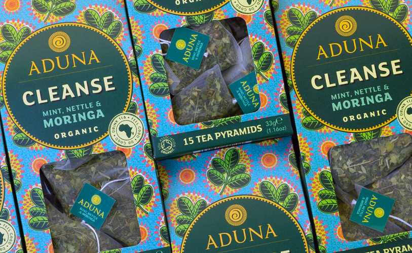 阿杜納茶品牌包裝設計，大膽而生動食品vi設計