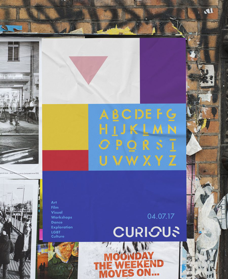 藝術節品牌標識設計，以廣為人知的彩虹旗為基礎